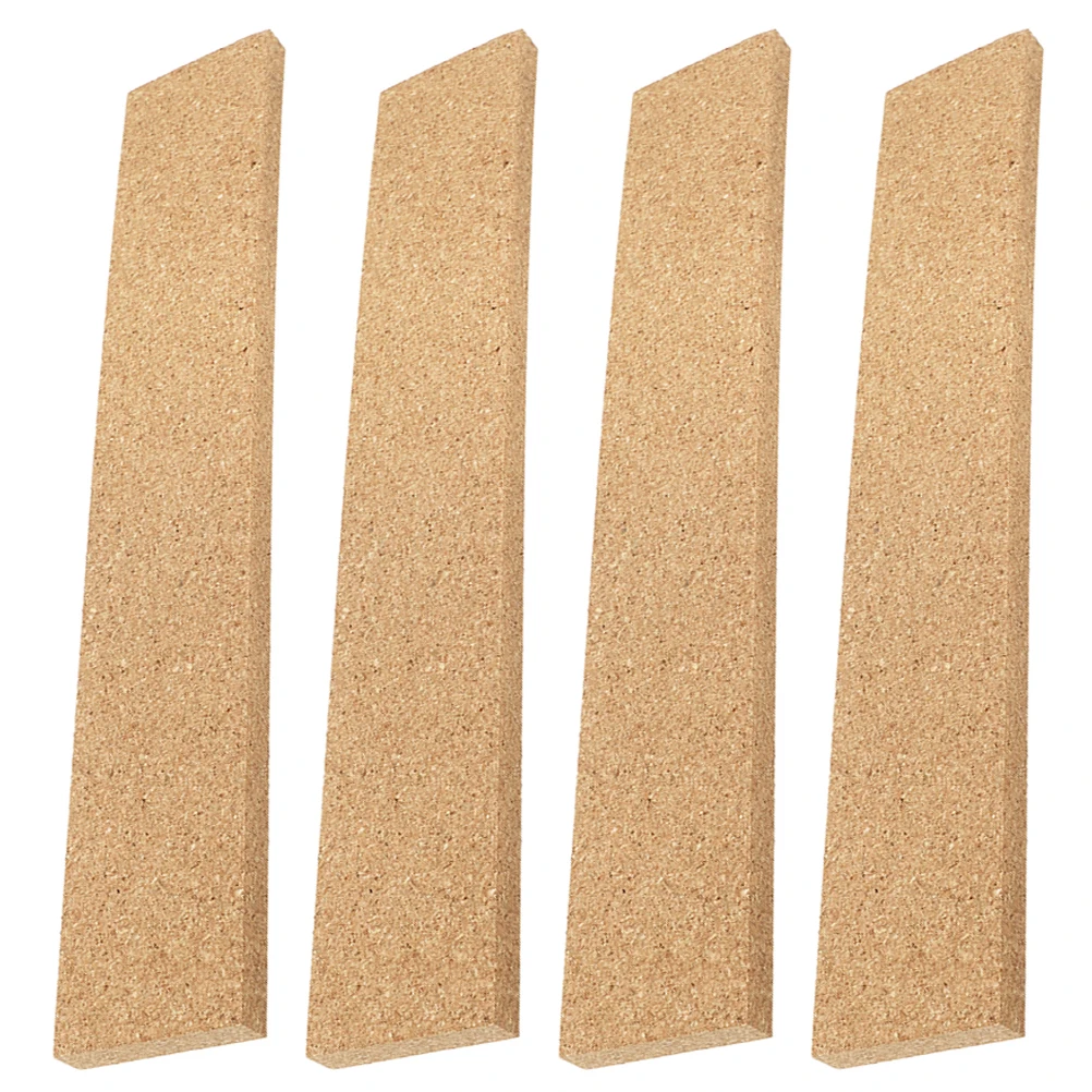 

4pcs Adhesive Cork Strips Soft Wall Decor Memo Board Cork Batten Strips Brown Practical Home Supply