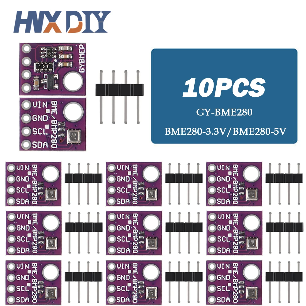 5/10pcs BME280 3.3V 5V Digital Sensor Temperature Humidity Barometric Pressure Sensor Module I2C SPI 1.8-5V BME280 Sensor Module