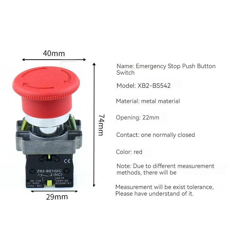 Uniteelec-XB2-BS542 Twist Release Notfall Stoppen