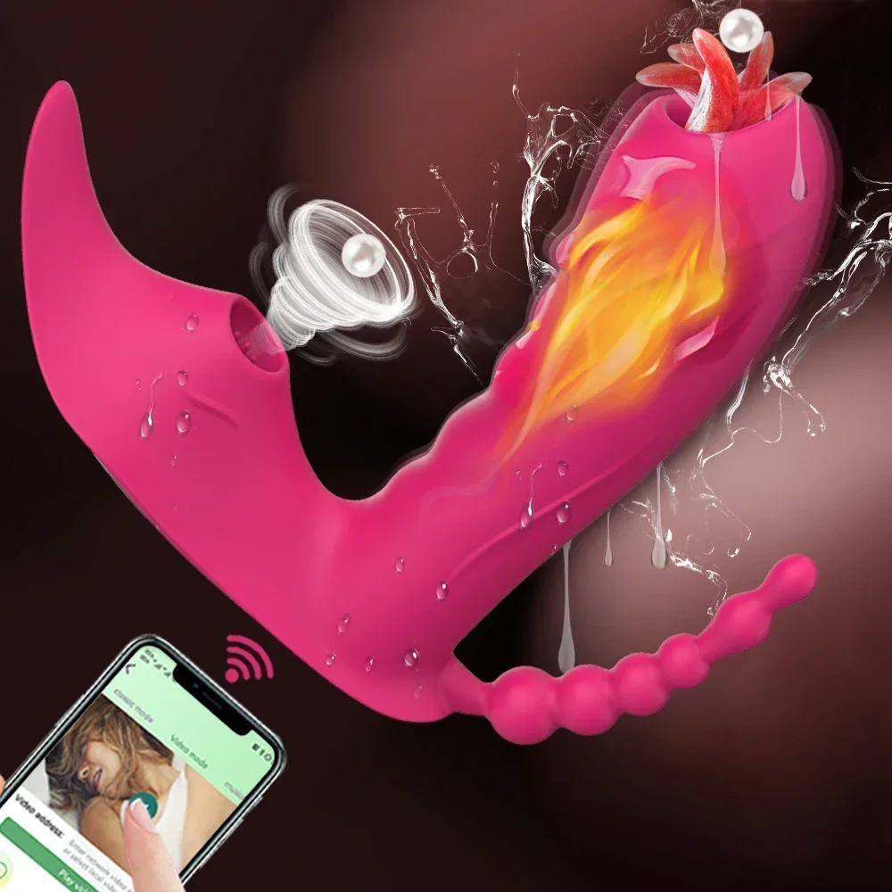 Consolador vibrador 3 en 1 con Bluetooth para mujer, masturbador femenino, estimulador de succión de clítoris y Vagina al vacío, juguetes sexuales para parejas adultas 18