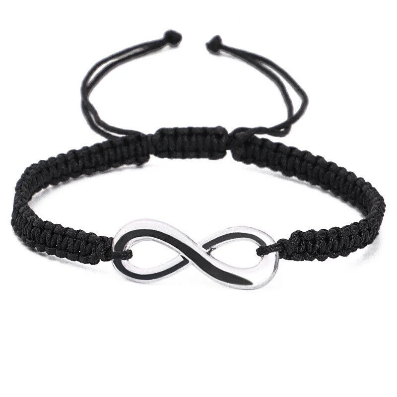 Handmade Womens Black White Red Rope Chain 8 Infinity Charm Love Couples Bracelet bracelet for women Jewelry