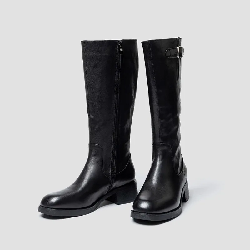 

Сапоги для верховой езды из натуральной кожи в британском стиле, мужская обувь, осенне-зимние сапоги до колена для работы на открытом воздухе, мужские высокие сапоги «Челси»