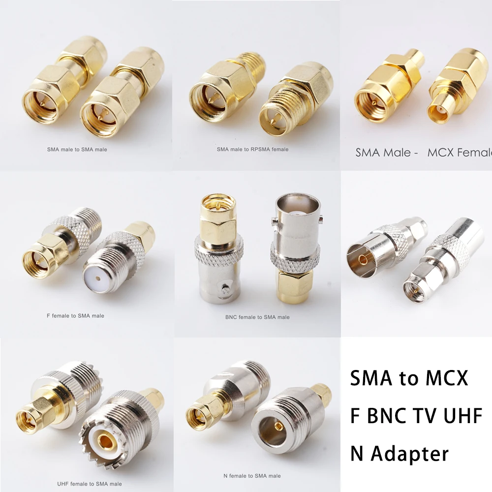 RF Coax SMA to N UHF F IEC BNC Adapter Connectivity Kit: 8 Antenna Adapters for NESDR (RTL-SDR) Receiver SMA Radios