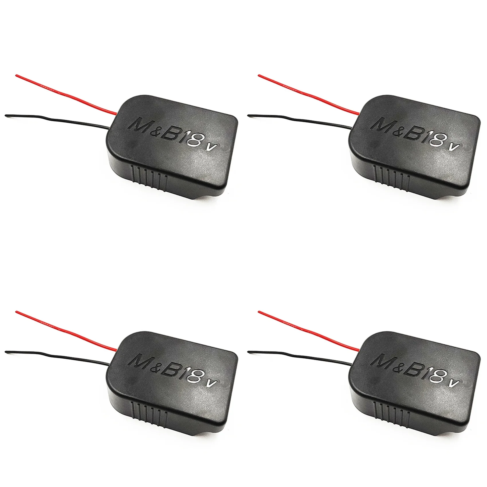 4X Adapter For & 18V Battery Power Mount Connector Adapter Dock Holder With 12 Awg Wires Adapter