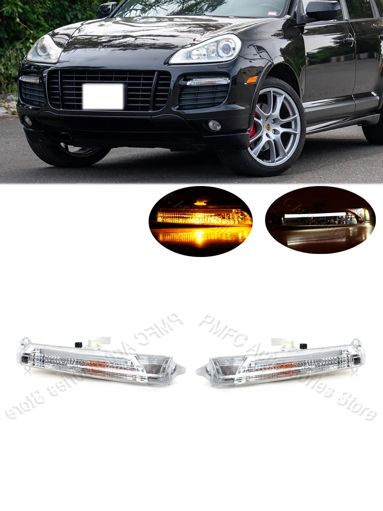 LED DRL światła przeciwmgielne lewego prawego do jazdy dziennej światło drogowe dla Porsche Cayenne GTS Turbo 2007-2010 7L5941181E 7L5941182E — zdjęcie 2