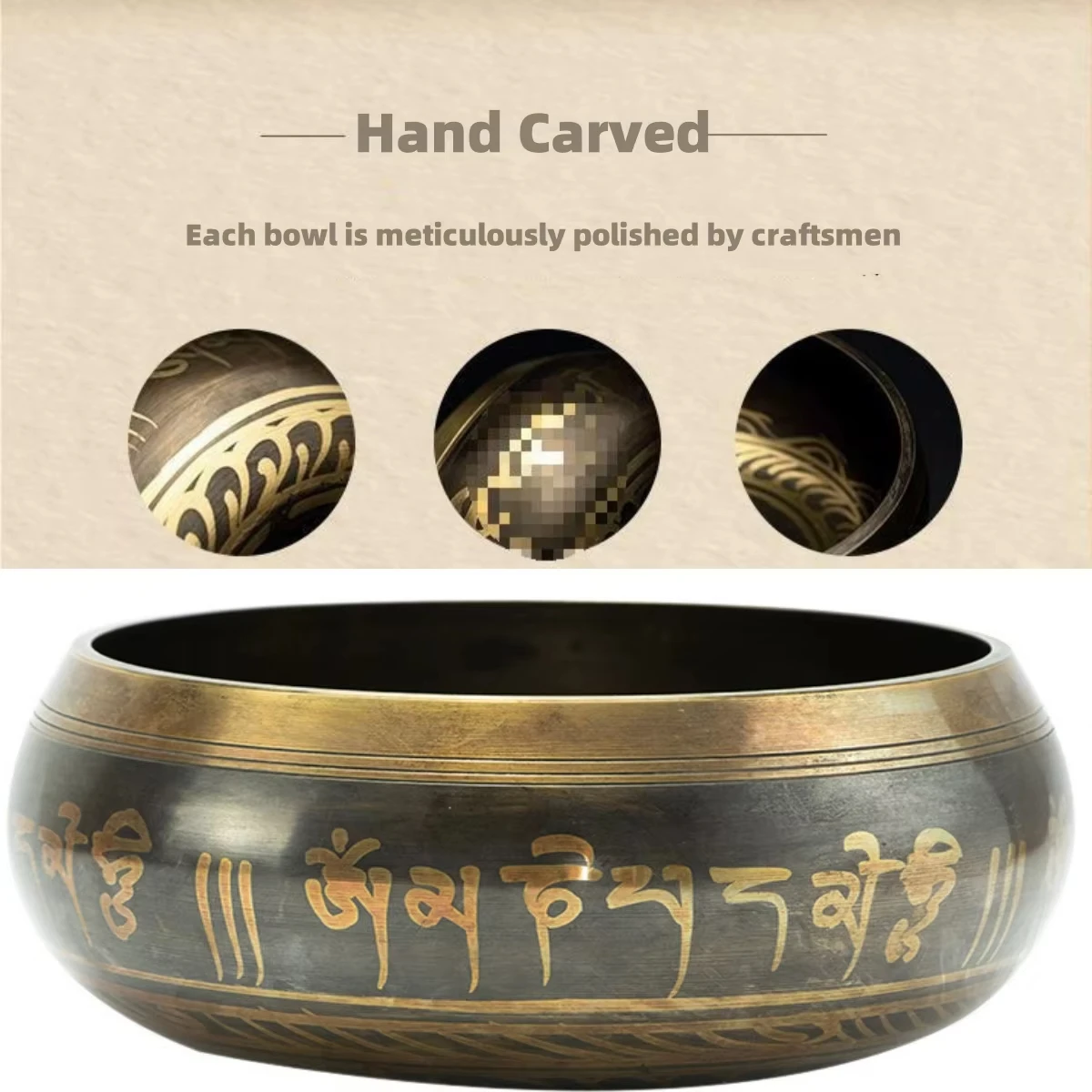 Set of 5Pc Silent Mind Tibetan Copper Singing Bowl Hand Hammered Sound Healing Yoga Chanting Meditation Buddhism Bowl 8-11.5 cm