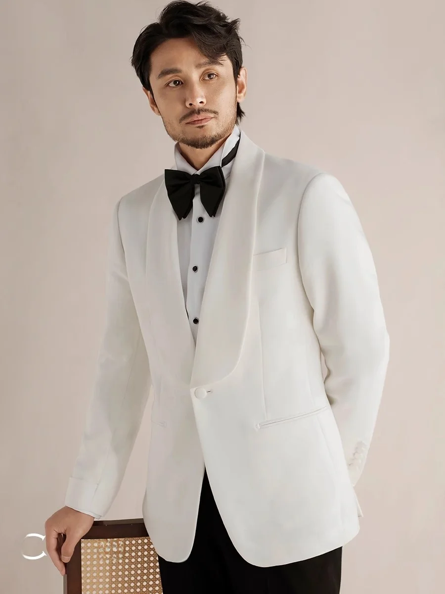 

Мужской костюм Cultum Busin: белый, приталенный, на одной пуговице, для свадьбы, торжественных мероприятий, высококачественный, пошитый на заказ