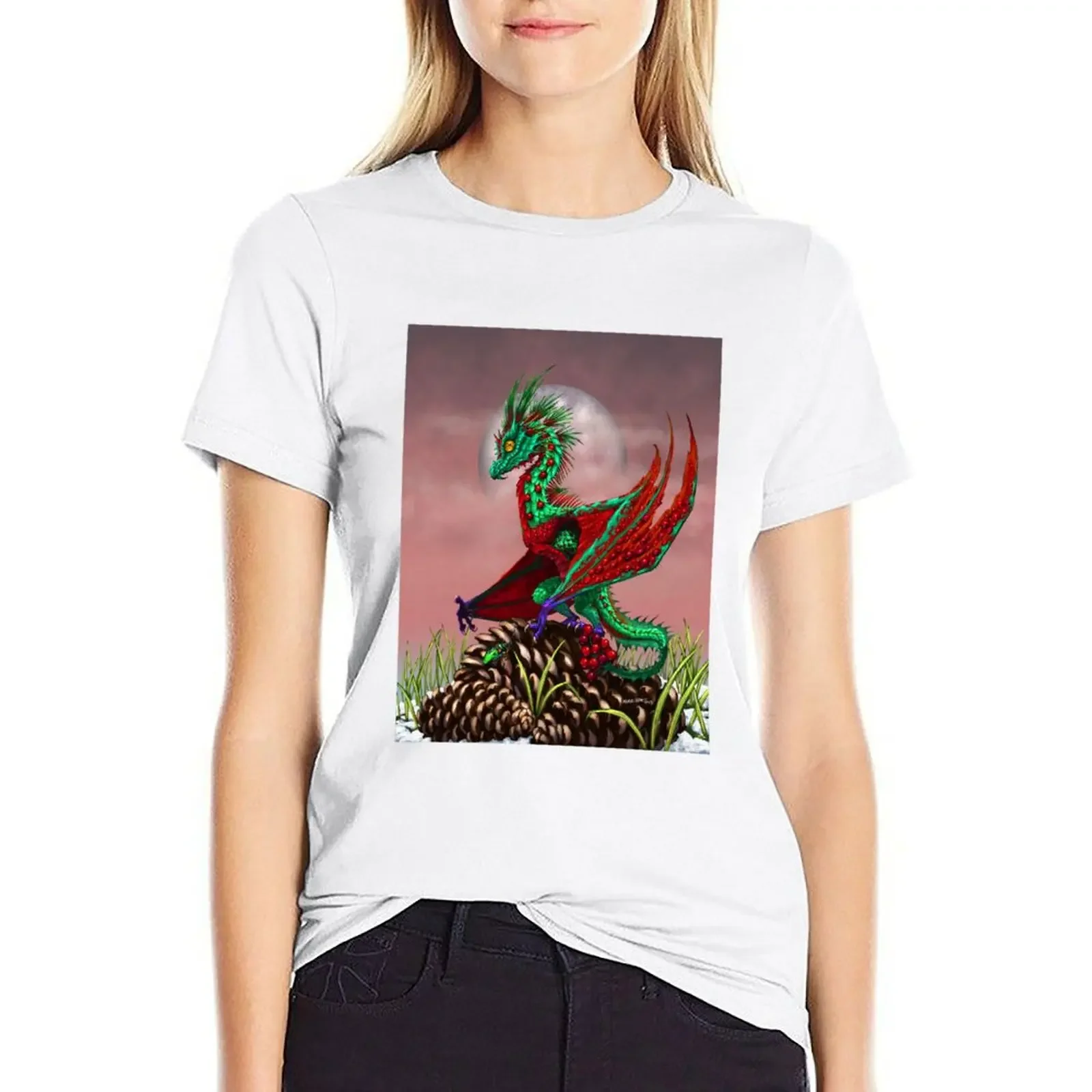 Cranberry Dragon T-shirt summer tops cute tops t-shirt dress for Women sexy