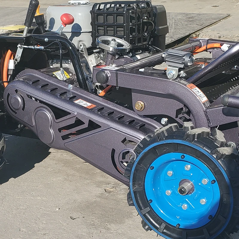 All Terrain 4WD Elettrico Verde Mulcher Ruote Tosaerba Crawler Driverless Frutteto Parco Prato Erba Battitori Macchine per componenti principali