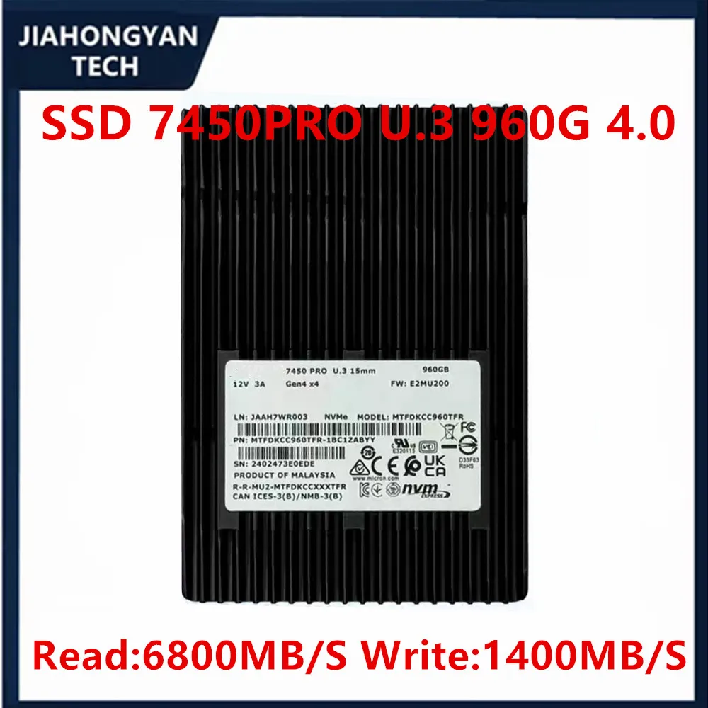 

Original For Micron 7450PRO 960G U.3 4.0 Interface Enterprise Solid State Drive SSD Brand New