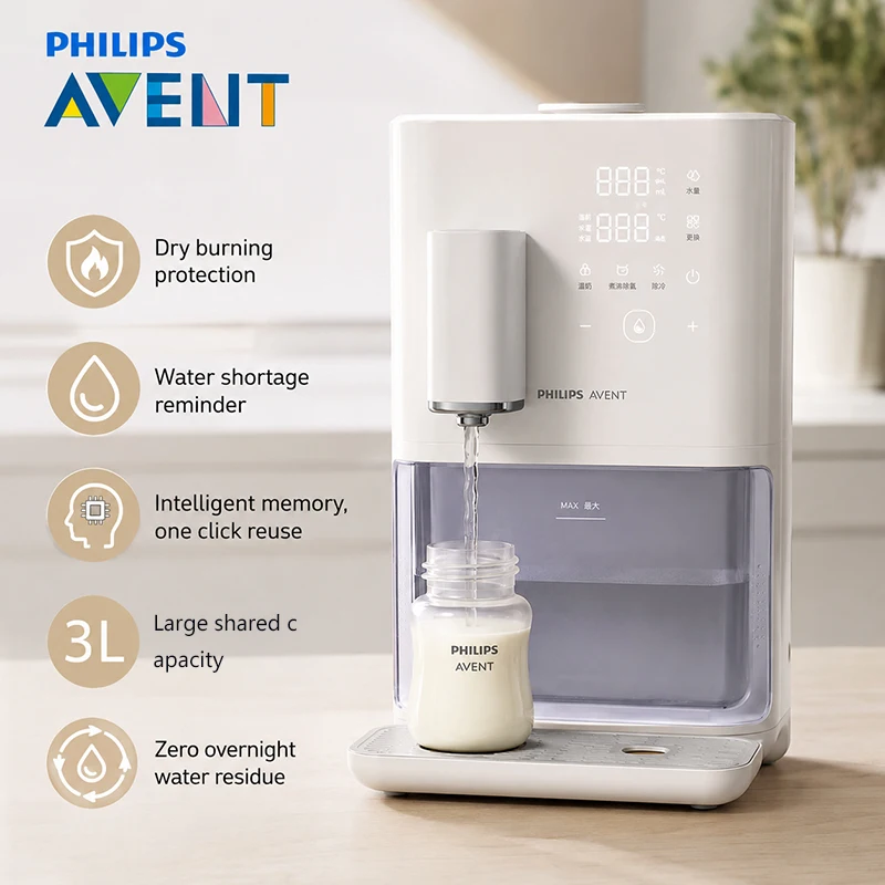 Avent 72145 3L Milk Making Kettle Baby Formula Warmer Water Heater Glass Titanium Dry Burn Protection Fast Boil 0 Water Residue