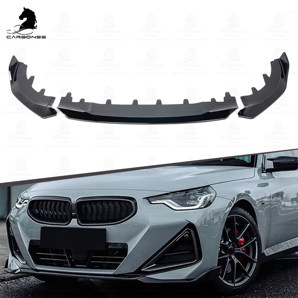 ABS MP Type Front Lip For  G42   3 PCS Gloss Black  Bumper  2022+