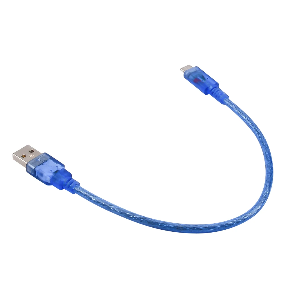 30CM Transparent Blue USB to TYPE-C Adapter Cable for Data Cables Mobile Phone Connection Cables And Electronic Product Modules