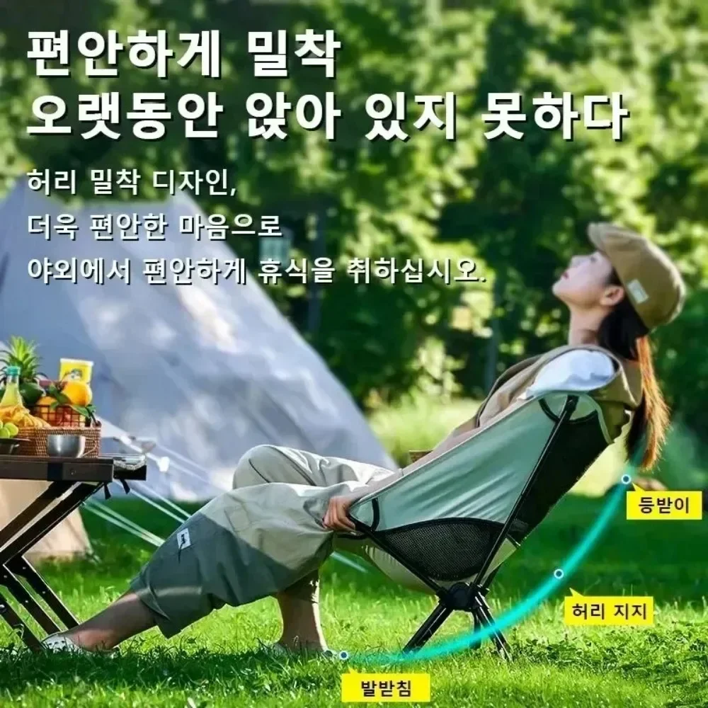 Portable Folding Chair Outdoor Camping Picnics Chairs with Breathable Mesh Backrest Lightweight Simple Stable Beach Picnic Chair image 4
