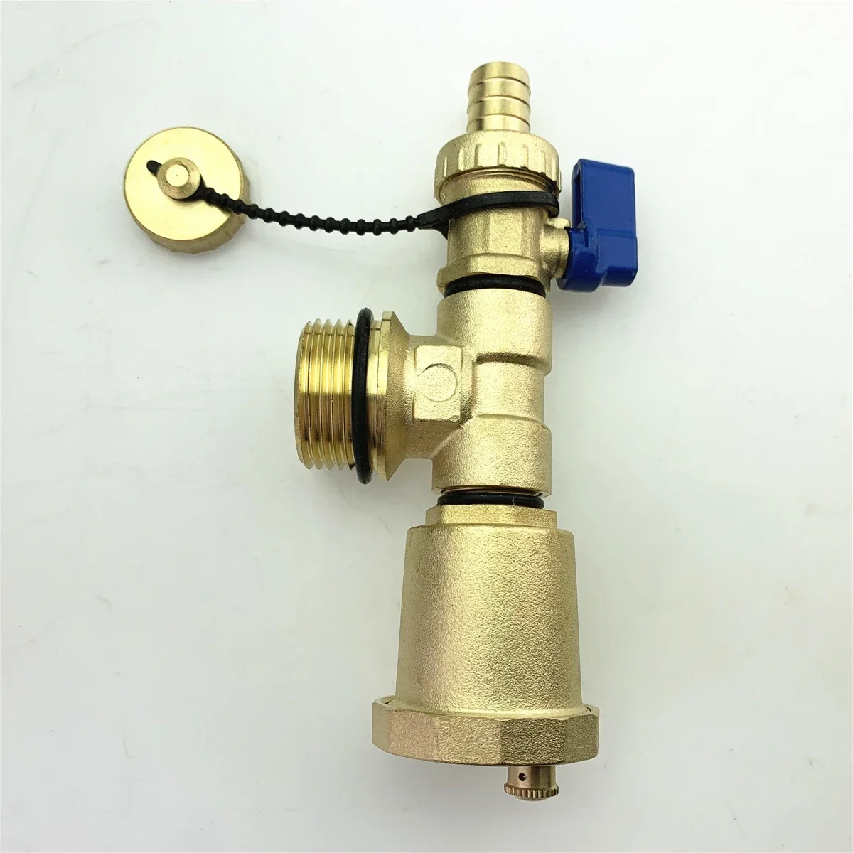Floor Heating Manifold End 1 Inch Outer Wire Three Tail Piece Automatic Exhaust Valve Manifold Red And Blue Set