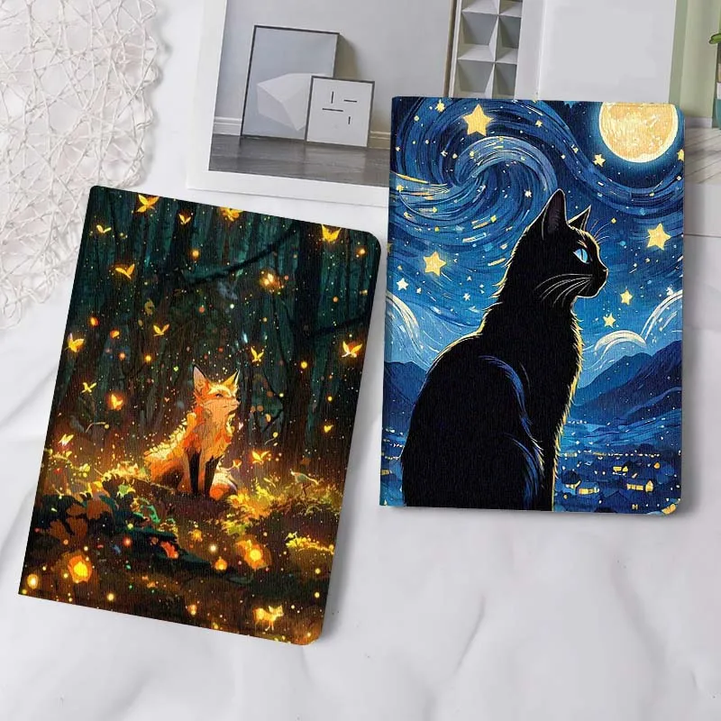 

Чехол для планшета Starlit Sky Cat Fox, популярный подарок для iPad Pro, Air, Mini 2, 3, 4, 5, 6, 7, 6-го, 7-го, 10-го, 11-го поколений, 10.2, 9.7, 10.5, 11, складной