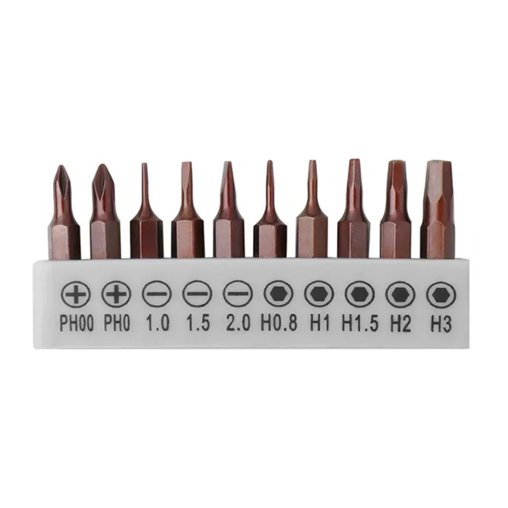 10 قطعة 25 مللي متر مفك بت مجموعة 4 مللي متر عرافة مشقوق مكافحة زلة مفك بت مفك مسامير كهربائية لأدوات إصلاح الألعاب الصغيرة