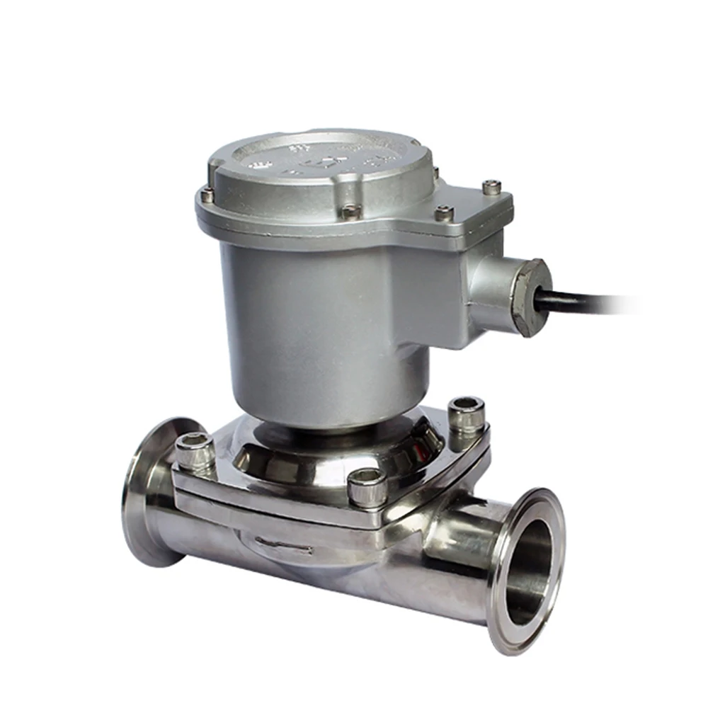 

Взрывозащищенный санитарный электромагнитный клапан с тройным зажимом из нержавеющей стали