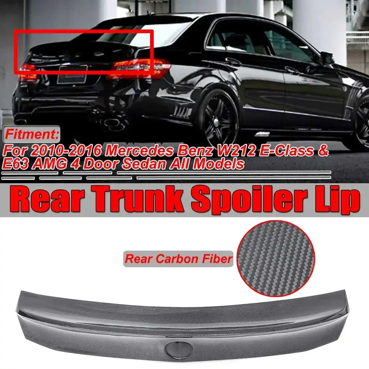 New E63 W212 Spoiler Car Rear Trunk Boot Lip Wing Lip For Mercedes For Benz W212 E-Class & E63 For AMG WD 2010-2016 Body Kit