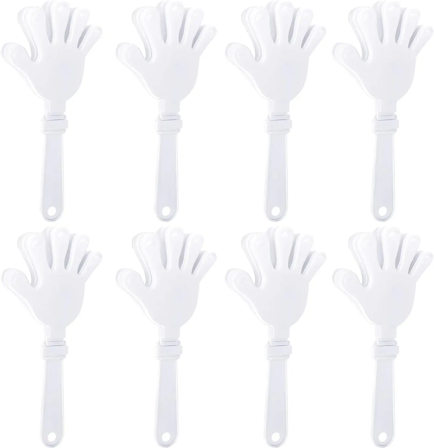 

8 Pack Plastic Hand Clappers Noisemakers 7.5 Inch for Sports Events, Birthdays, Cheerleading, Football, Basketball, Party Favors