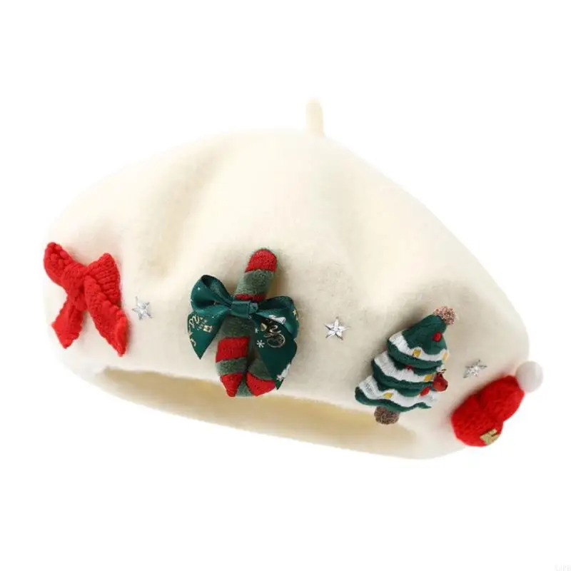 قبعة أنيقة مزينة بشريط قبعة دافئة دافئة لحفلات العطلات في الطقس البارد والمهام الخارجية والسفر #3