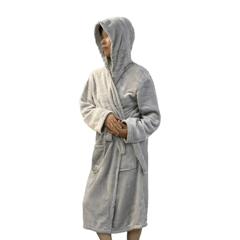 

Relaxing Hooded Robe Luxurious Women's Plush Hooded Bathrobe With Waistband Pockets Soft Fluffy Long For Lounging For Relaxation
