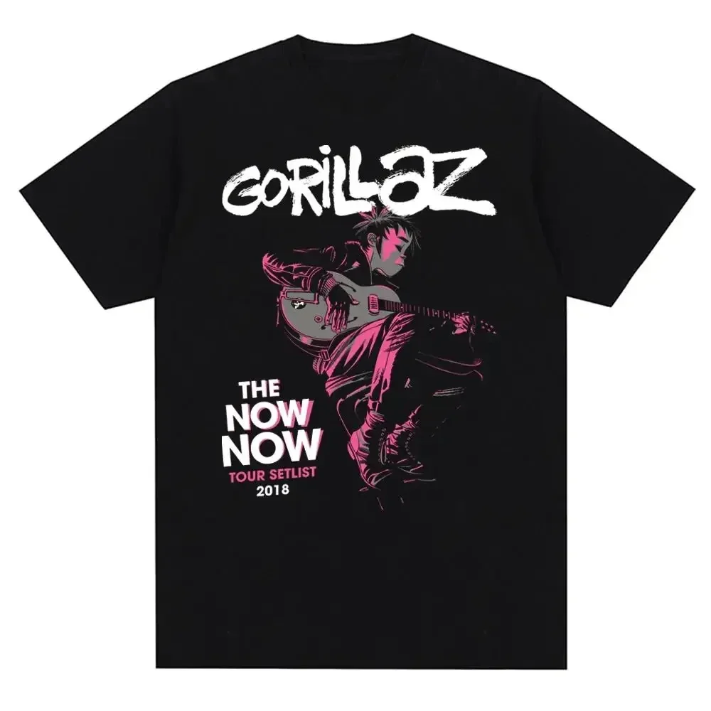 Streetwear Casual Music Band Gorillazs Punk Rock Fashion Printed T-shirt 90s Retro Short Sleeve Plus Size T-Shirt Unisex tee top