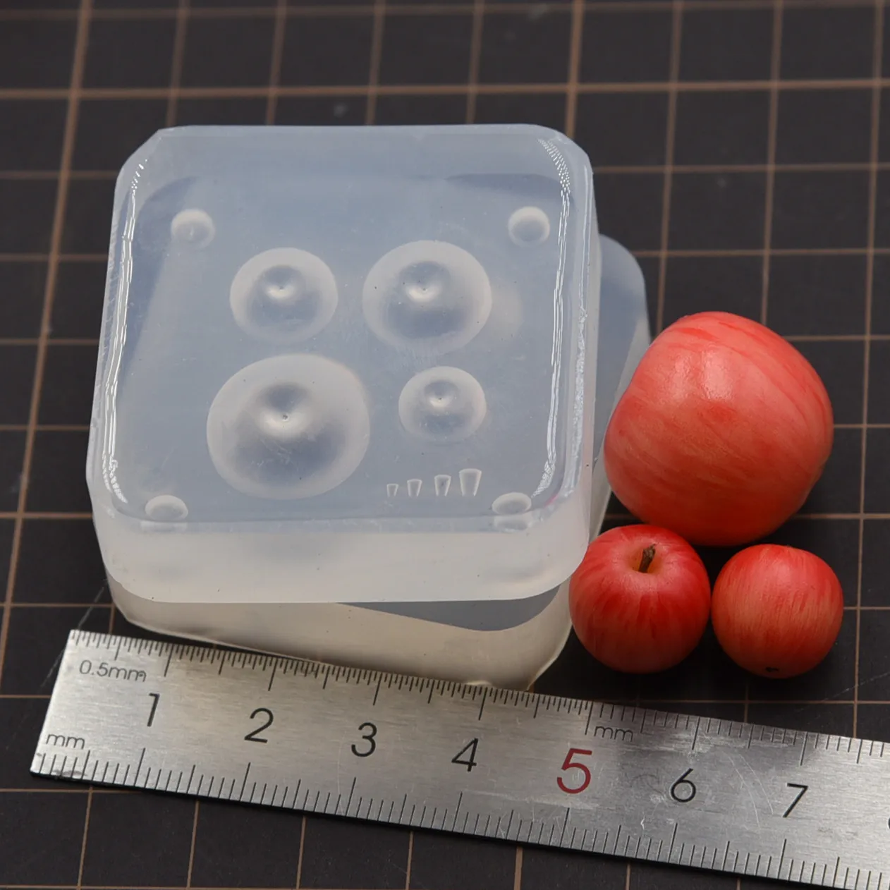 Miniature Apple Mango Furit Silicone Mold Pottery Clay DIY Doll House  Fast Molding Tolls