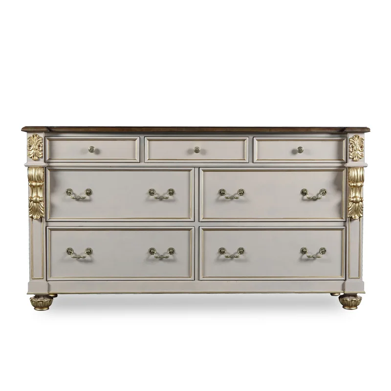 neoclassical series long  birch seven  side  cabinet European style chest furniture