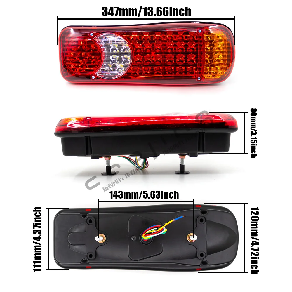 1Set 12V Truck Rear Tail Light 46LED Car Turn Signal Indicator Lamp 12V Caravan Trailer Lights Running Tail Lamp Truck Fog Light