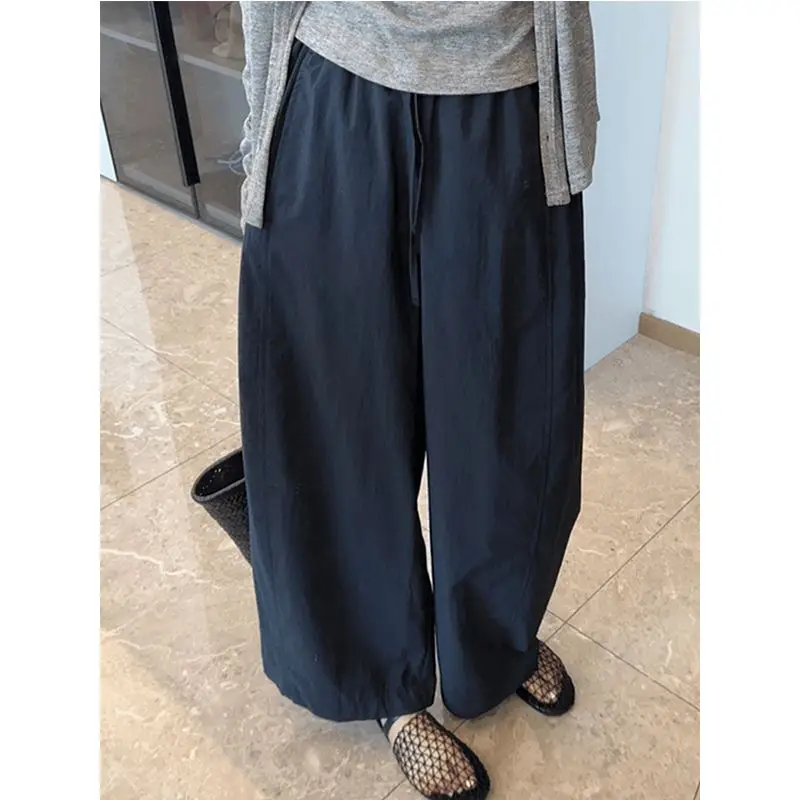 Dünne, schnell trocknende Hose mit weitem Bein für Damen im Sommer, lockere, schlanke, drapierte, große, lässige, gerade Sporthose mit Sonnenschutz