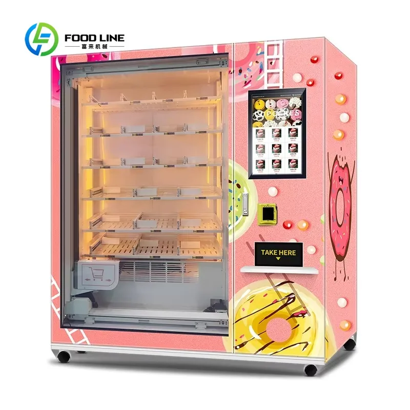 Small Cake Sweet Food Vending Machine with Lift Box 24h Automatic Commercial Dessert Vending Equipment