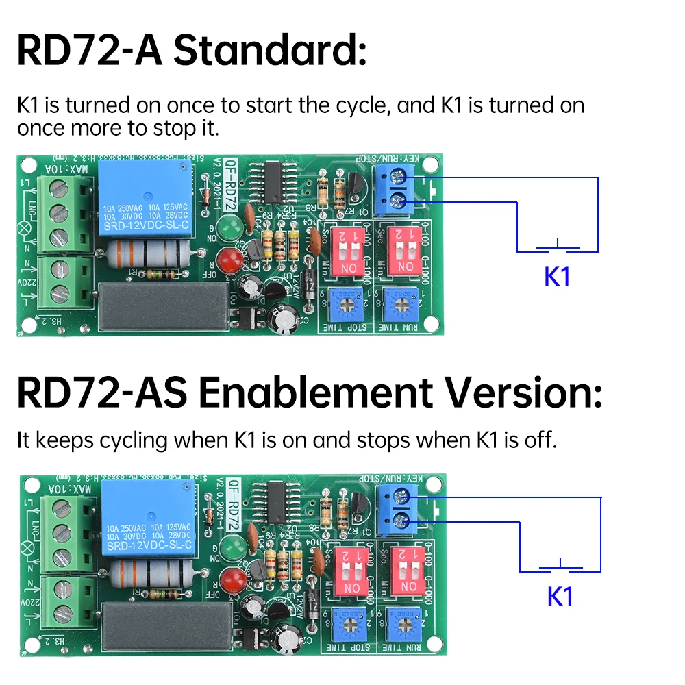220V Cycle On-Off Relay Module For Timer Operation Equipment, Machine Repeat Test Circuit, Fish Tank Intermittent Pump