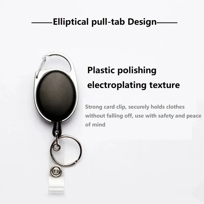 Retractable ID Pendant Badge Reel Roulette Badge Holder with Retractable Lanyard for ID Card Portafettes