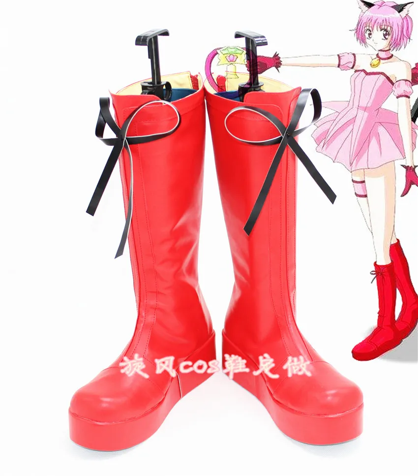 

Anime Tokyo Mew Mew Momomiya Ichigo Cosplay Shoes Mew Strawberry Boots Halloween Party Christmas Cosplay Red Boots