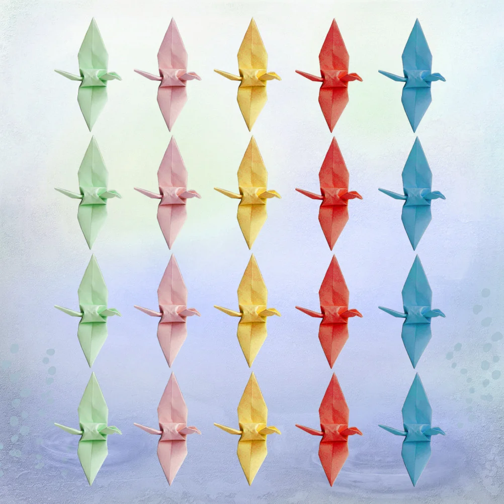 100pcs Origami Crane Decorations 9Cm Handmade Paper Cranes For Wedding Party Diy Craft Projects Mixed Color Pearl Effect Wind