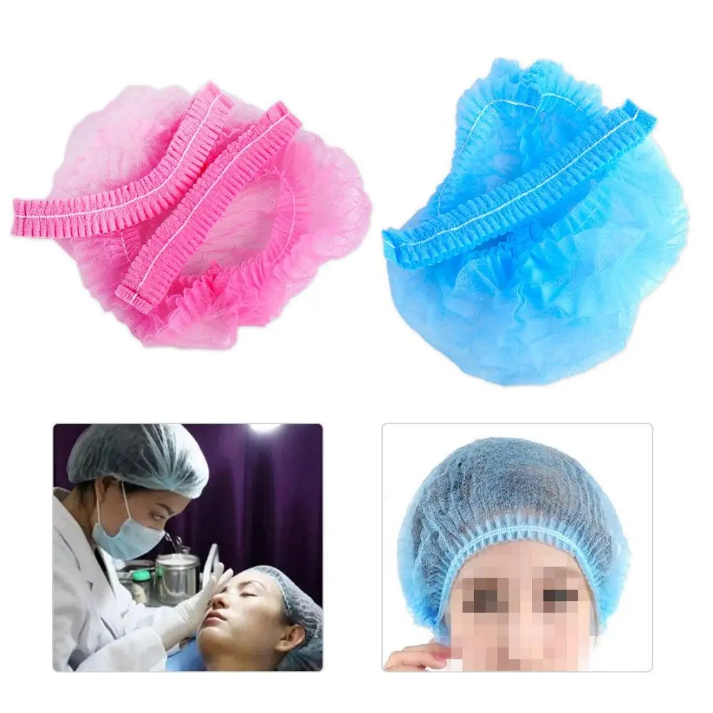 20pcs Disposable Hair Net Cap Non Woven Anti Dust Hat Spray Tanning Head Cover Hair Styling Accessories