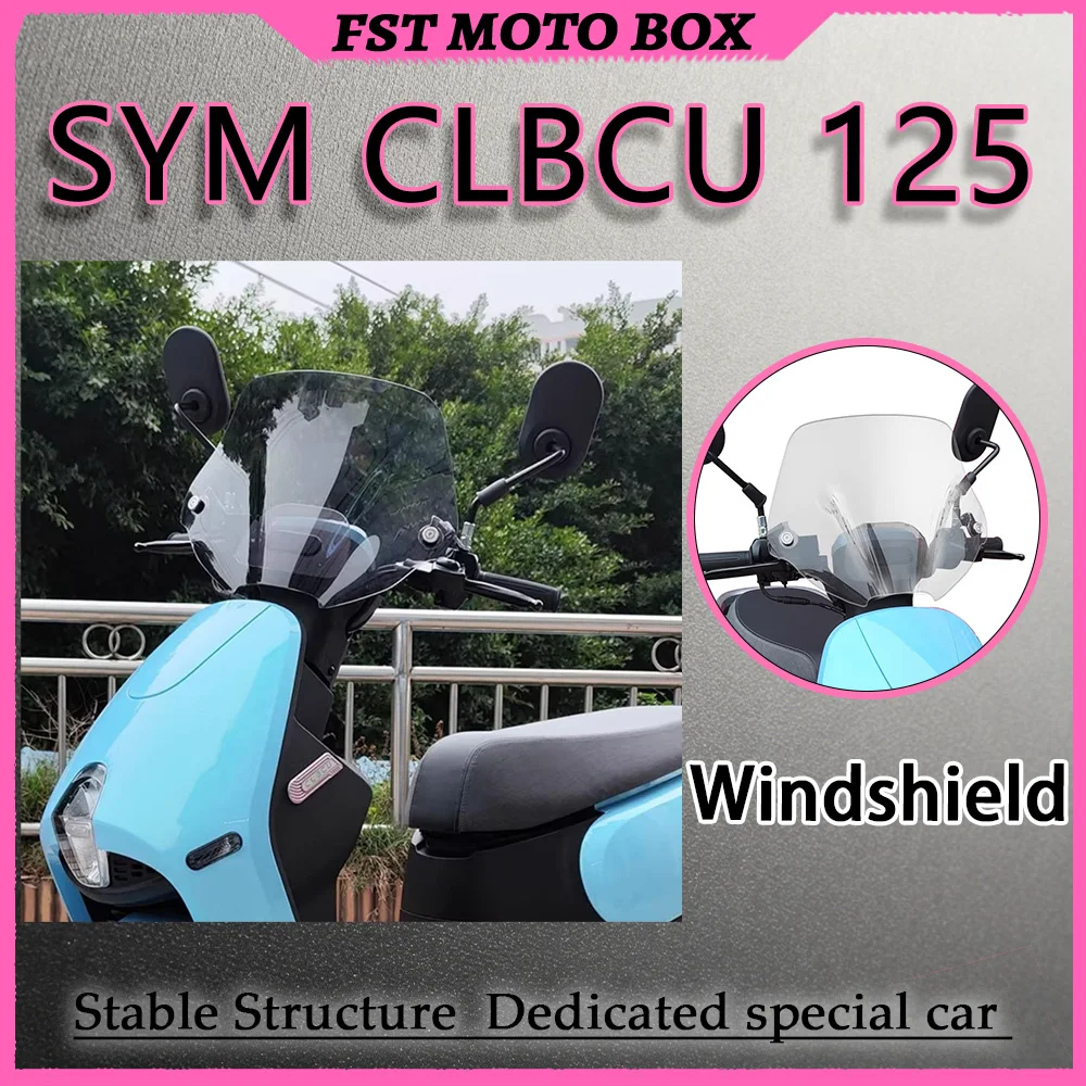 FOR SYM CLBCU 125 Distortion-Free Optical View Windshield Transparent Polished Rounded Edges Bump Prevention for Motorcycle