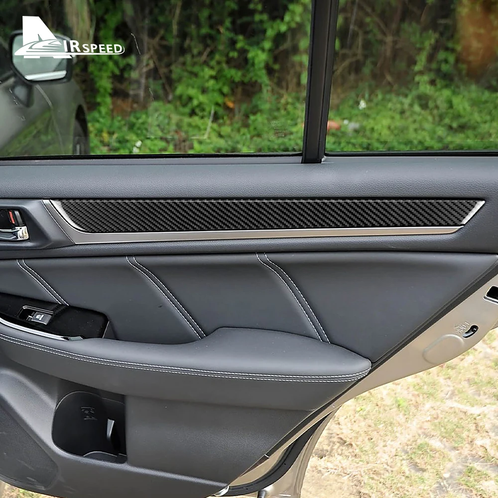 For Subaru Legacy 2015 2016 2017 2018 2019 Real Soft Carbon Fiber Sticker LHD RHD Car Front Door Panel Docor Trim Accessories