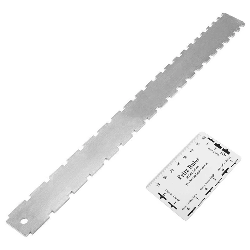 Guitar Neck Notched Straight Edge Ruler Stainless Steel Guitar Fret Leveling Ruler Fret Guitar Level Luthier Tool