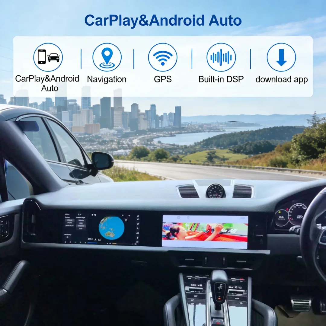 

Android Dual Screen Interaction For Porsche Cayenne 2010-2017 Carplay GPS Navigation Auto Head Unit Car Multimedia Player Stereo