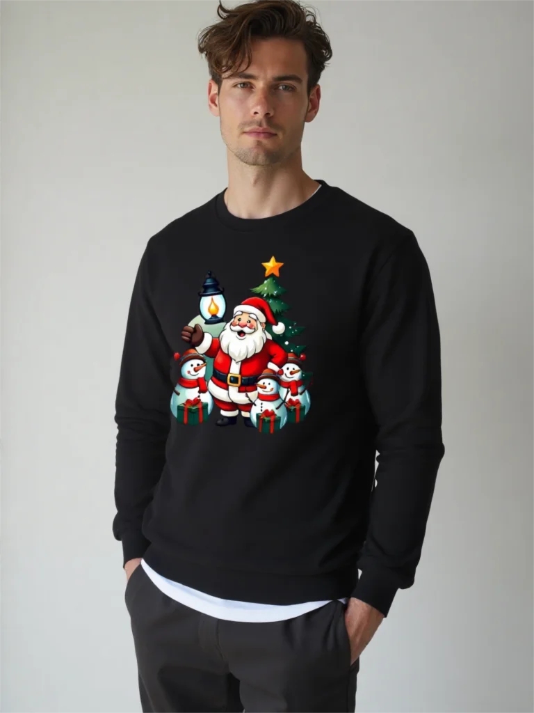 

Fun Christmas Element Print Men's Sweatshirt Leisure Fashion Breathable Polyester Pullover Unisex Daily Hip Hop Y2k Men Clothing