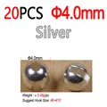 20pcs 4.0mm Silver