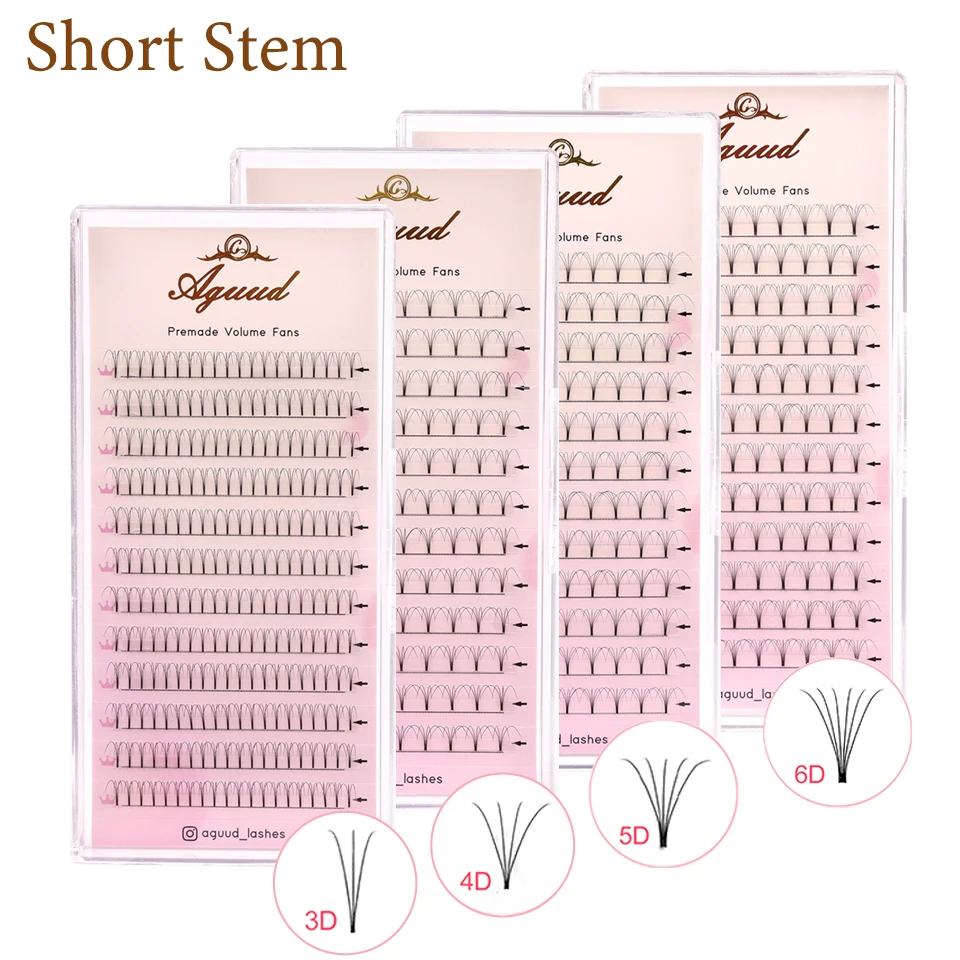 

Short Stem Premade Volume Fans Eyelashes Supplies Russian Promade Fan Eyelash Extensions 3D 4D 5D 6D Faux Mink Individual Lashes