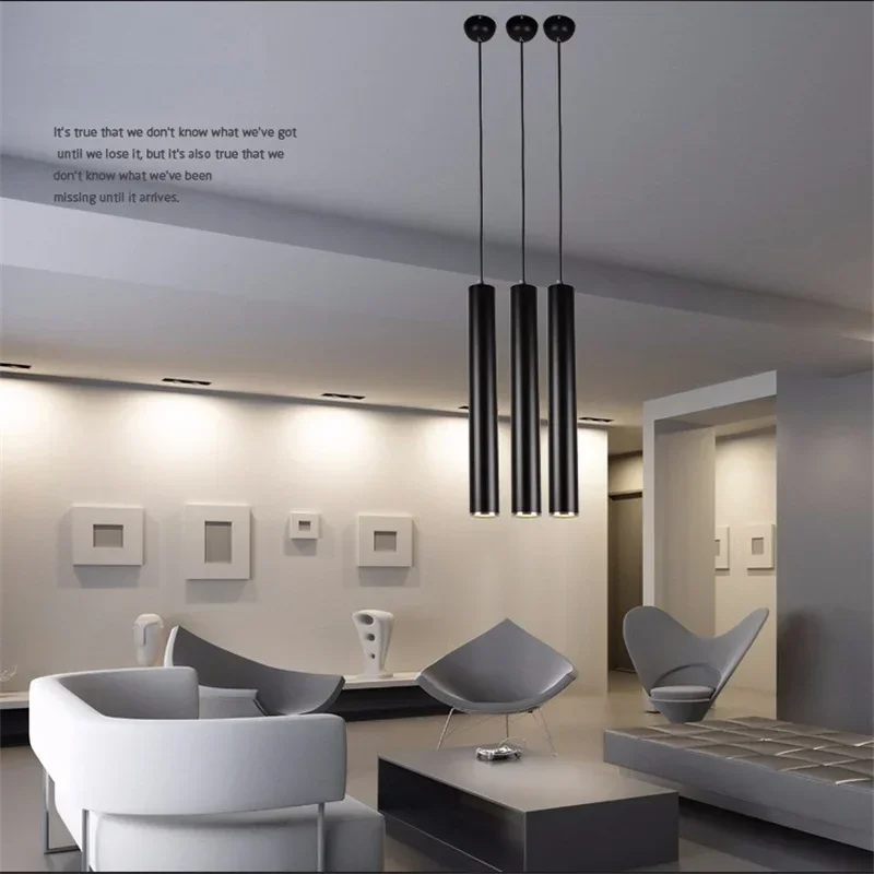

YHB Modern Pendant Kitchen Lights Lamp Dining Room Bar Counter Shop Pipe Pendant Spot Lights Cylinder
