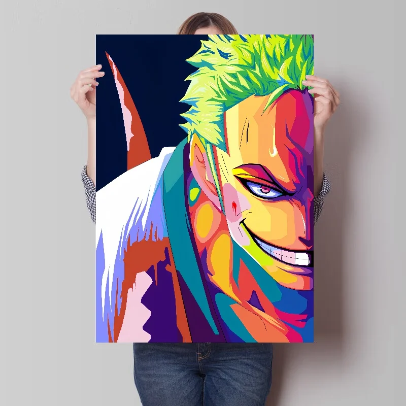 One Piece Luffy Roronoa Zoro Anime Half Face Poster Canvas Painting Bar Home Wall Aesthetic Art Wall Decoration Gift