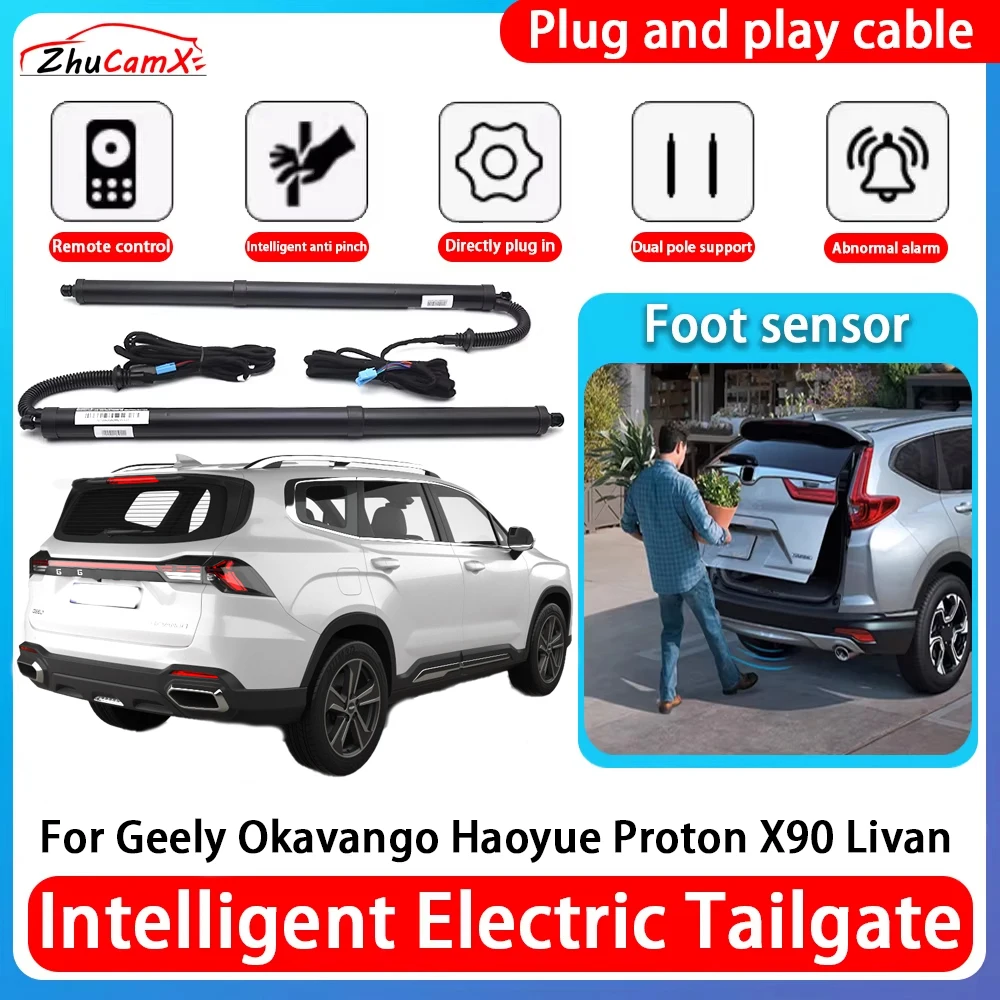 

ZhuCamX Car Power Trunk Electric Suction Tailgate Intelligent Tail Gate Lift Strut For Geely Okavango Haoyue Proton X90 Livan