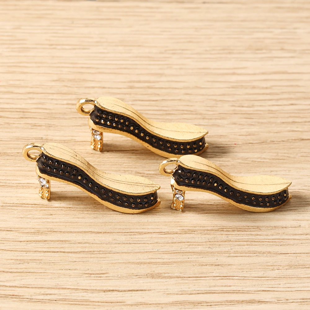 Tusember 10 Stück Niedliche Kristall-Lippen Handtaschen-Schuh-High-Heel-Anhänger für Halsketten Ohrringe Armbänder Bastelbedarf – Detail 25