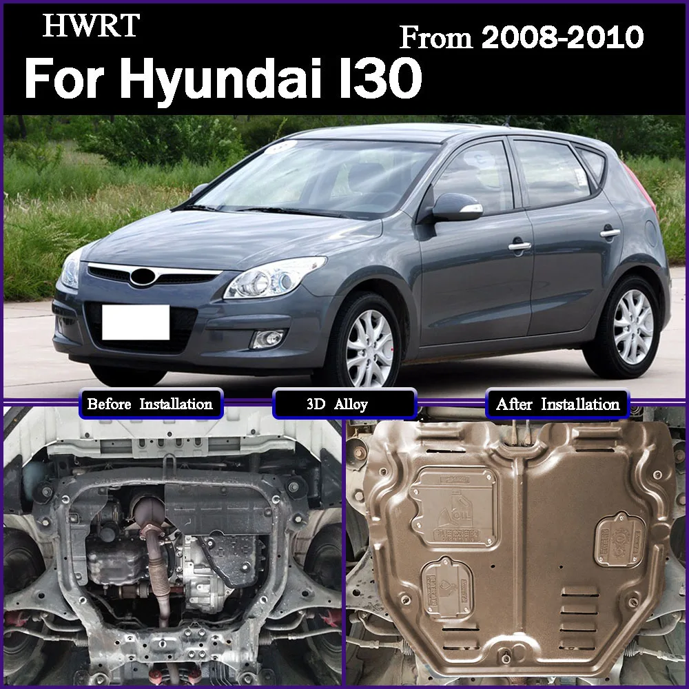 Accesorios para coche debajo del protector del motor, tablero de guardabarros, protector contra salpicaduras, Panel de placa de guardabarros de barro para Hyundai I30 2008 - 2010 1.6L 2.0L