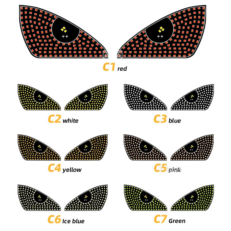 

1 шт. декоративный светильник «Глаз дьявола» для заднего окна автомобиля, USB-разъем для игр и игр, треугольная/полукруглая форма, атмосферный свет